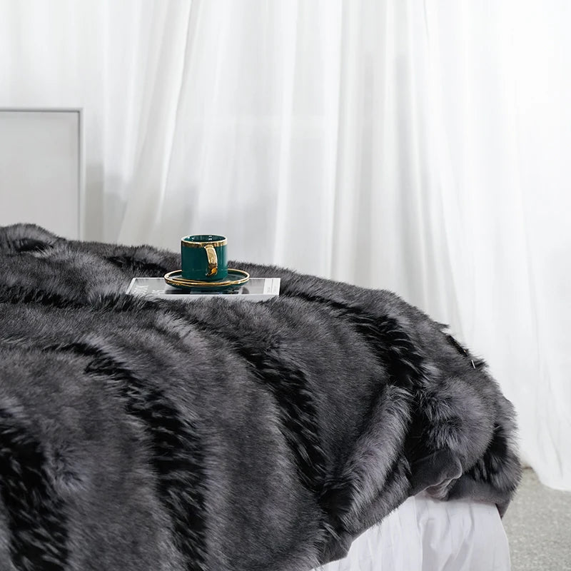 Norweigian Faux-Fur Blanket Throw