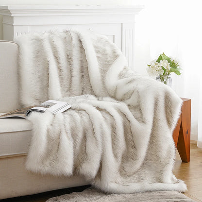 Arctic Fox Faux-Fur Blanket Throw