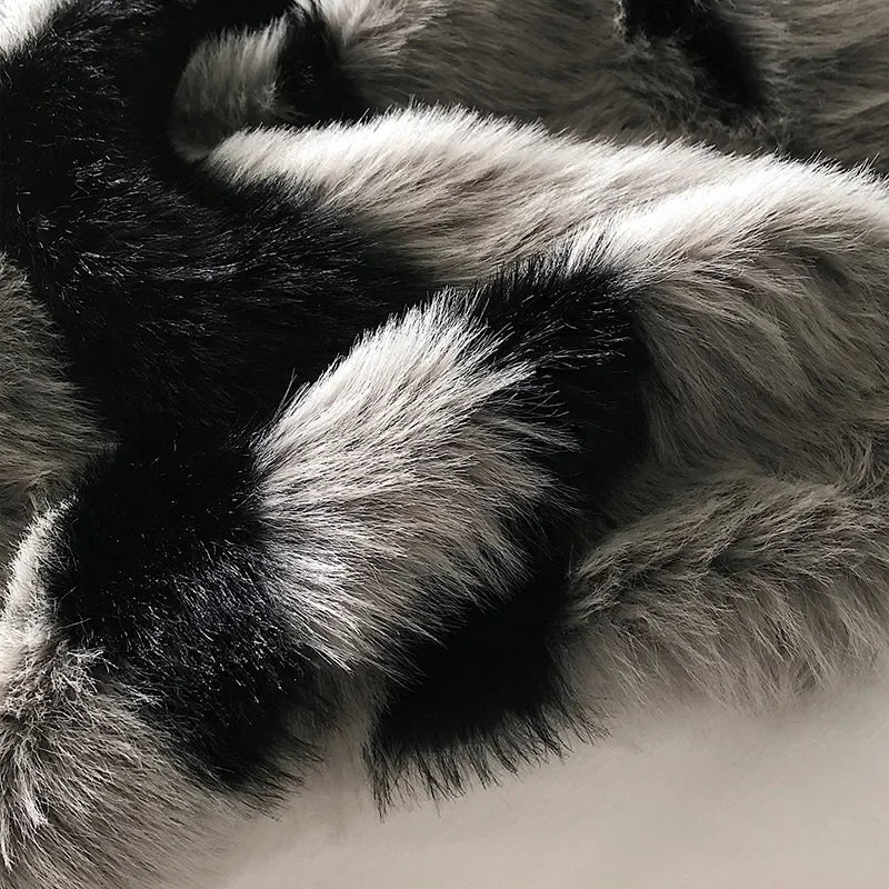 Zebra Faux-Fur Blanket Throw