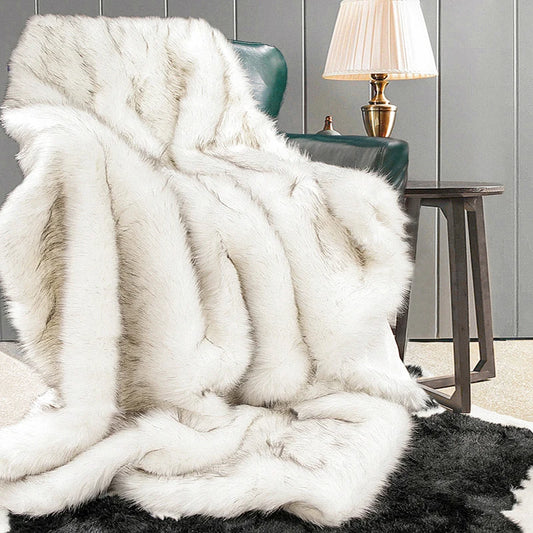 Arctic Fox Faux-Fur Blanket Throw