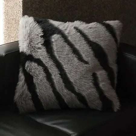 Zebra Faux-Fur Pillow